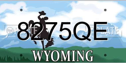 8275QE Wyoming License Plate