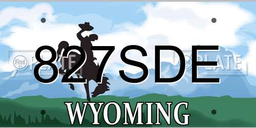 827SDE Wyoming License Plate