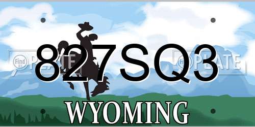 827SQ3 Wyoming License Plate
