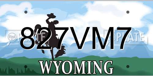 827VM7 Wyoming License Plate
