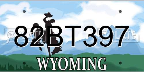 82BT397 Wyoming License Plate