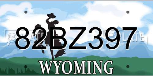 82BZ397 Wyoming License Plate