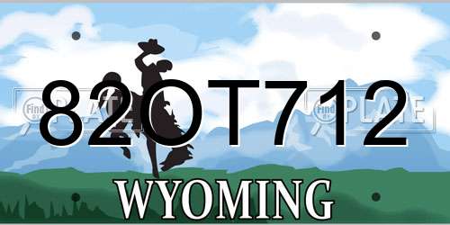 82OT712 Wyoming License Plate
