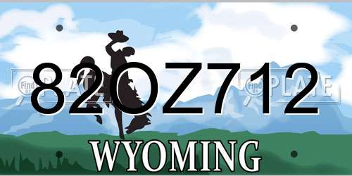 82OZ712 Wyoming License Plate