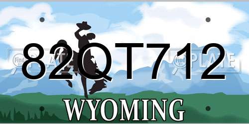 82QT712 Wyoming License Plate