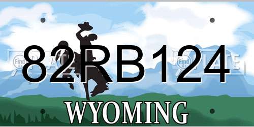 82RB124 Wyoming License Plate