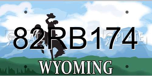 82RB174 Wyoming License Plate