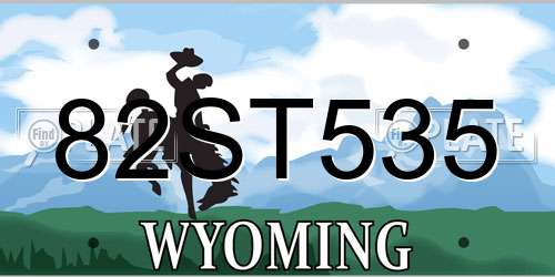 82ST535 Wyoming License Plate