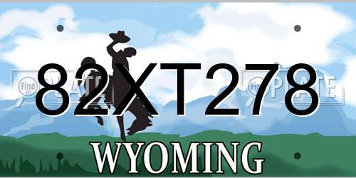 82XT278 Wyoming License Plate