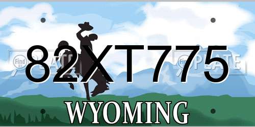 82XT775 Wyoming License Plate