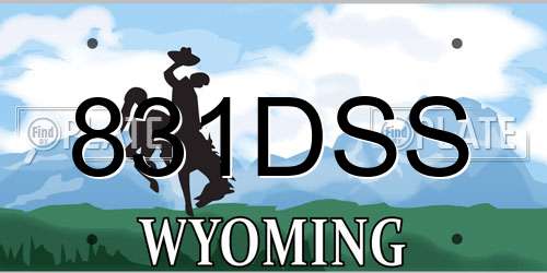 831DSS Wyoming License Plate