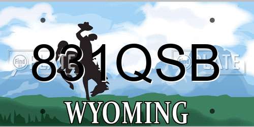 831QSB Wyoming License Plate