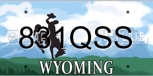 831QSS Wyoming License Plate
