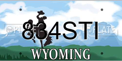 834STI Wyoming License Plate