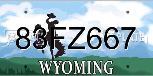 83FZ667 Wyoming License Plate