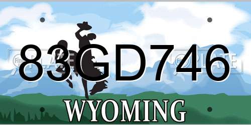 83GD746 Wyoming License Plate