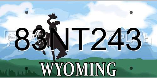 83NT243 Wyoming License Plate