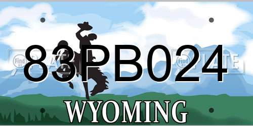 83PB024 Wyoming License Plate
