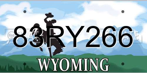 83RY266 Wyoming License Plate