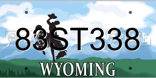 83ST338 Wyoming License Plate