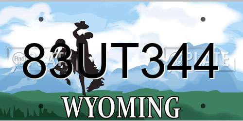 83UT344 Wyoming License Plate