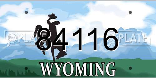 84116 Wyoming License Plate