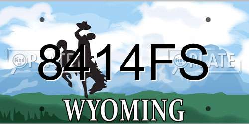 8414FS Wyoming License Plate