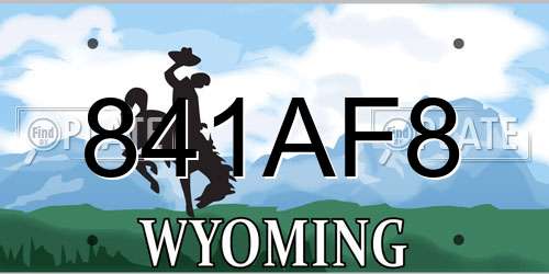 841AF8 Wyoming License Plate
