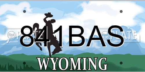 841BAS Wyoming License Plate