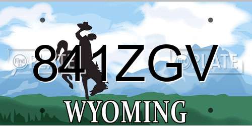 841ZGV Wyoming License Plate
