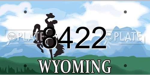 8422 Wyoming License Plate