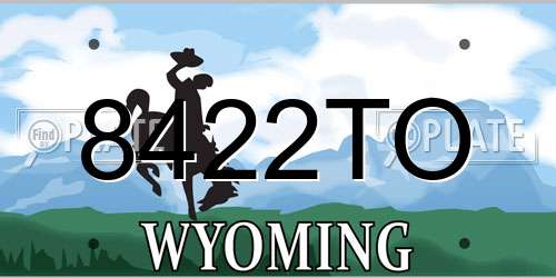 8422TO Wyoming License Plate