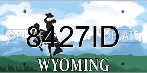 8427ID Wyoming License Plate
