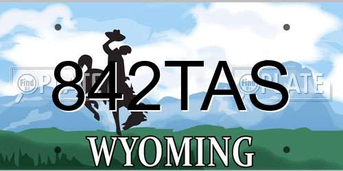 842TAS Wyoming License Plate