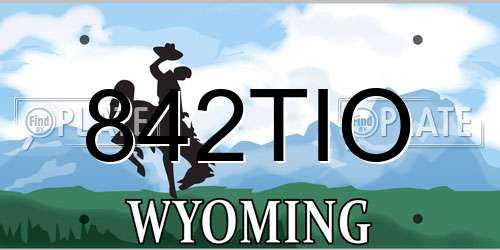 842TIO Wyoming License Plate