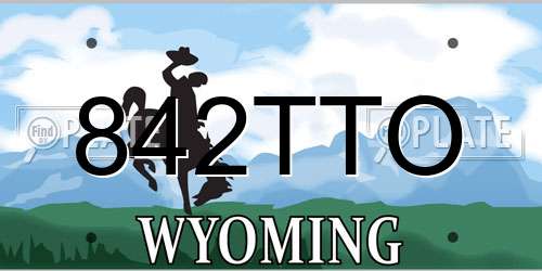 842TTO Wyoming License Plate