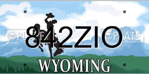 842ZIO Wyoming License Plate
