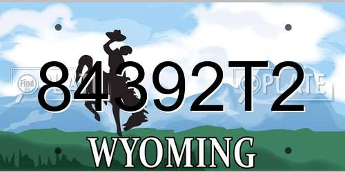84392T2 Wyoming License Plate