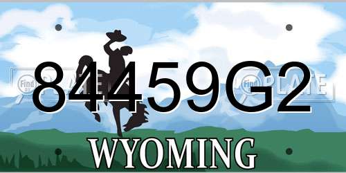 84459G2 Wyoming License Plate