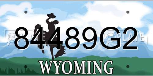 84489G2 Wyoming License Plate