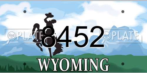 8452 Wyoming License Plate