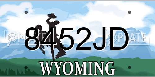 8452JD Wyoming License Plate
