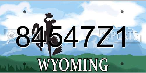 84547Z1 Wyoming License Plate