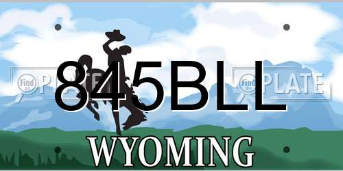 845BLL Wyoming License Plate