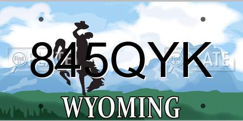 845QYK Wyoming License Plate