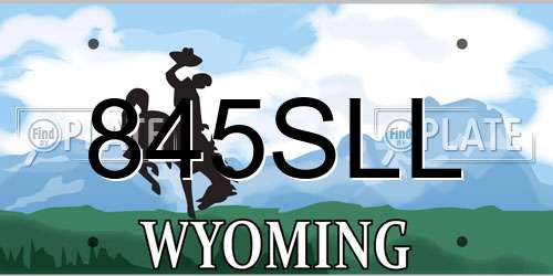 845SLL Wyoming License Plate