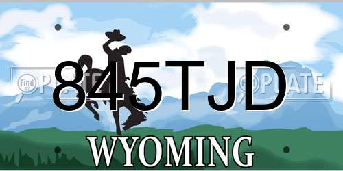 845TJD Wyoming License Plate