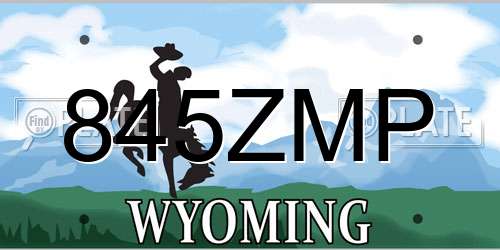 845ZMP Wyoming License Plate