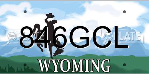 846GCL Wyoming License Plate