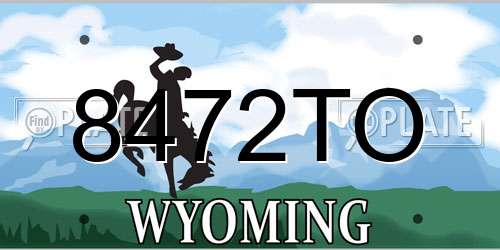 8472TO Wyoming License Plate